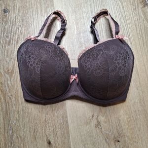 Parfait Purple & Pink Lace Full Coverage Lightly Lined Bra 32I NWOT
